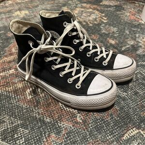 Black High Top Platform Converse Women’s Size 7